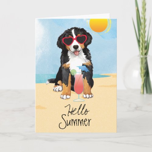 Summer Bernese Mountain Dog Card