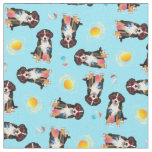 Summer Bernese Mountain Dog Fabric