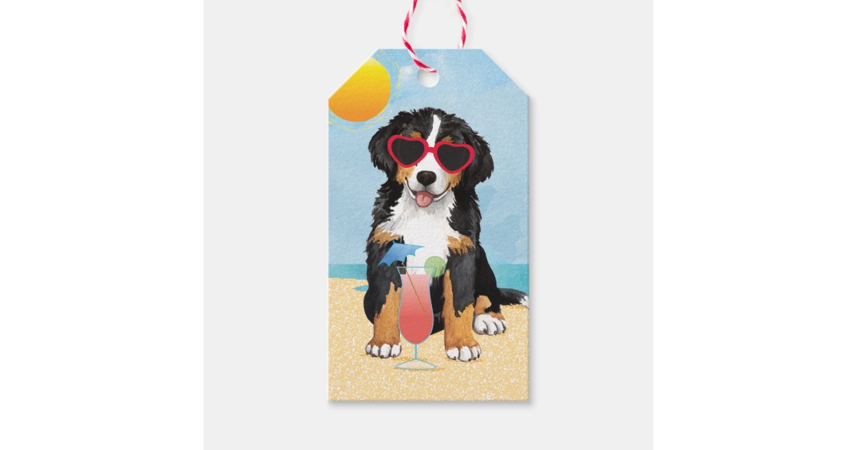 Summer Bernese Mountain Dog Gift Tags Zazzle Summer Bernese Mountain Dog Gift Tags