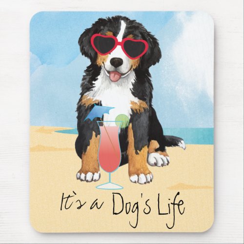 Summer Bernese Mountain Dog Mouse Pad