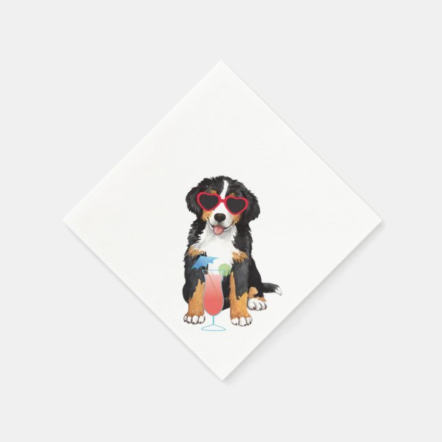 Summer Bernese Mountain Dog Napkins (Corner)