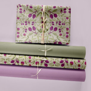 Summer Berries Watercolor Decoupage Wrapping Paper Sheets