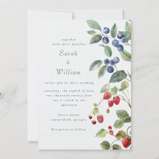 Summer berries Wedding Invitation