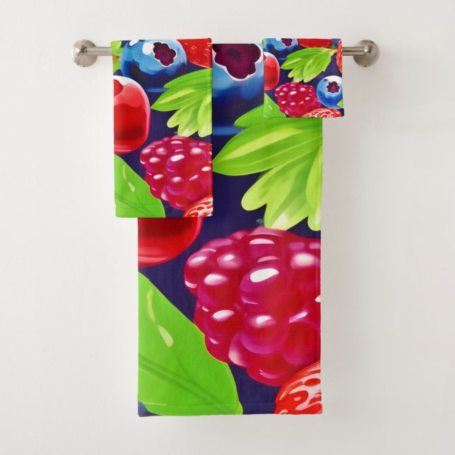 Summer Berry Medley Bath Towel Set (Insitu)