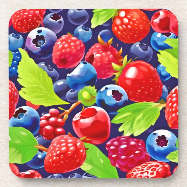Summer Berry Medley Beverage Coaster (Front)
