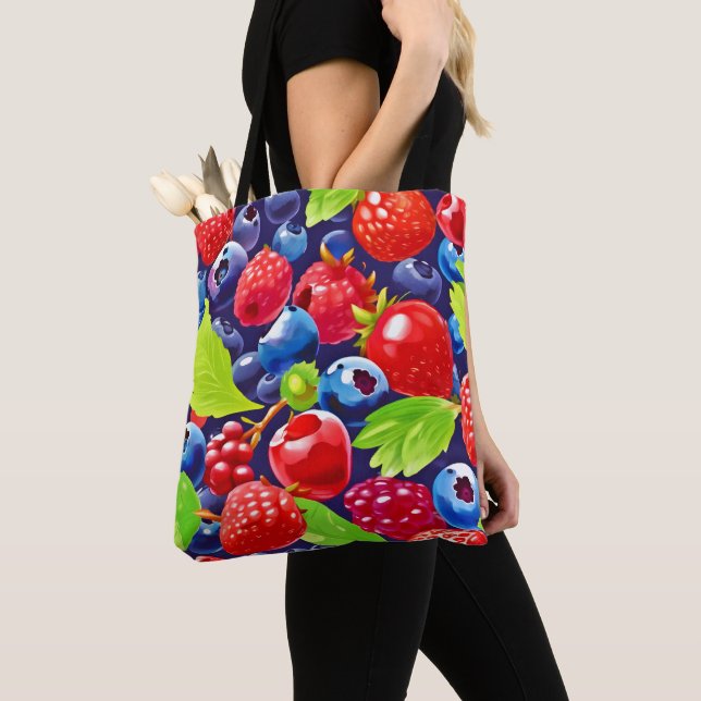 Summer Berry Medley Tote Bag (Close Up)