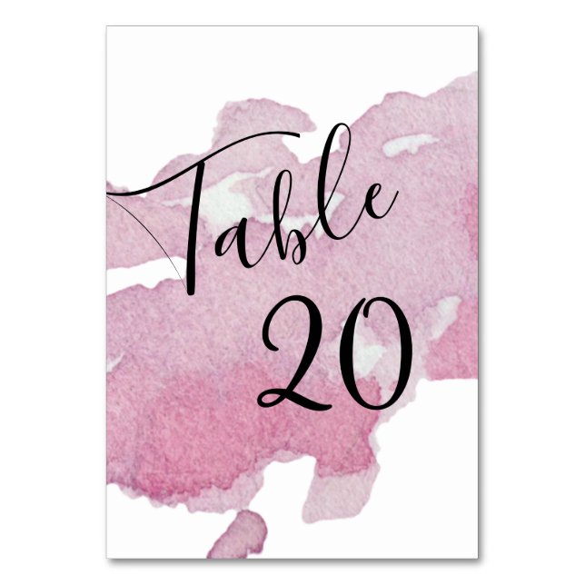 Summer Berry Modern Wedding  Table Number (Front)