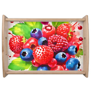 Summer Berry Splash Design Serving Tray