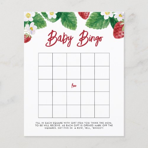 Summer Berry Sweet Baby Bingo Shower Game