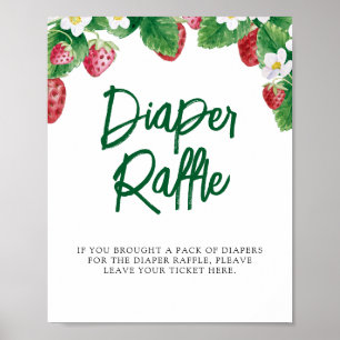 Summer Berry Sweet Baby Shower Diaper Raffle Poster