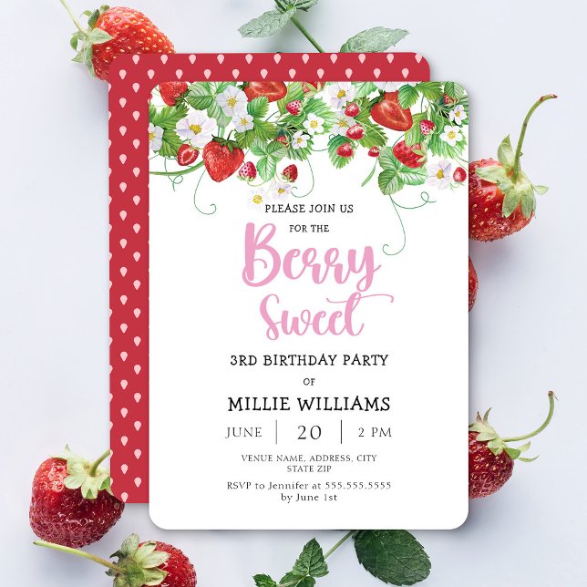 Summer Berry Sweet Birthday Party Invitation (Creator Uploaded)