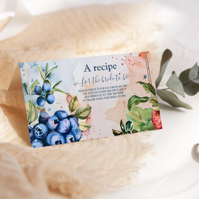 Summer Berry Sweet Strawberry Bridal Shower  Enclosure Card (Creator Uploaded)