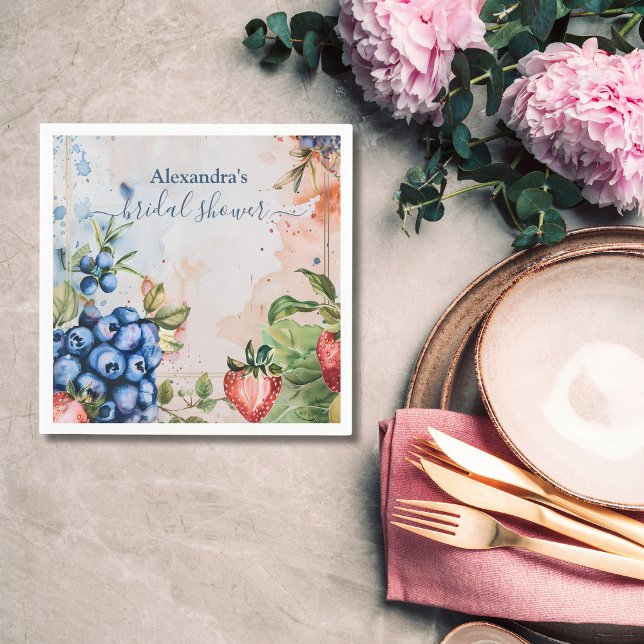 Summer Berry Sweet Strawberry Bridal Shower  Napkins (Creator Uploaded)