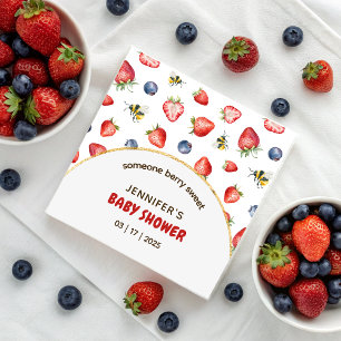 Summer Berry Sweet Watercolor Baby Shower Napkins
