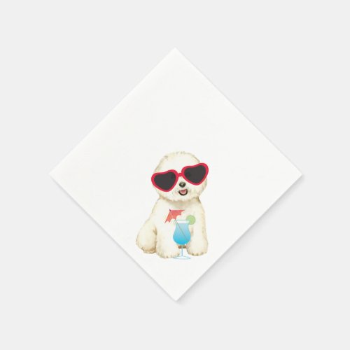 Summer Bichon Frise Napkins