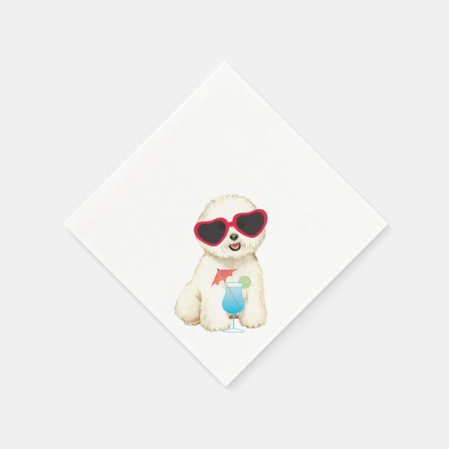 Summer Bichon Frise Napkins (Corner)