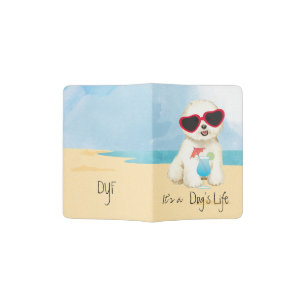 Summer Bichon Frise Passport Holder