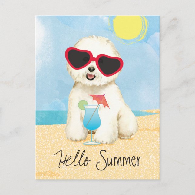Summer Bichon Frise Postcard (Front)