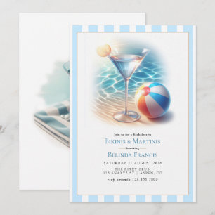 Summer Bikinis & Martinis Bachelorette Party Invitation