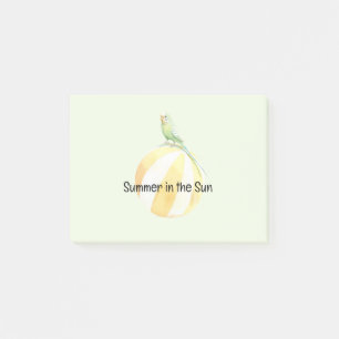 Summer Bird in the Sun Yellow Beach Ball Post-it Notes