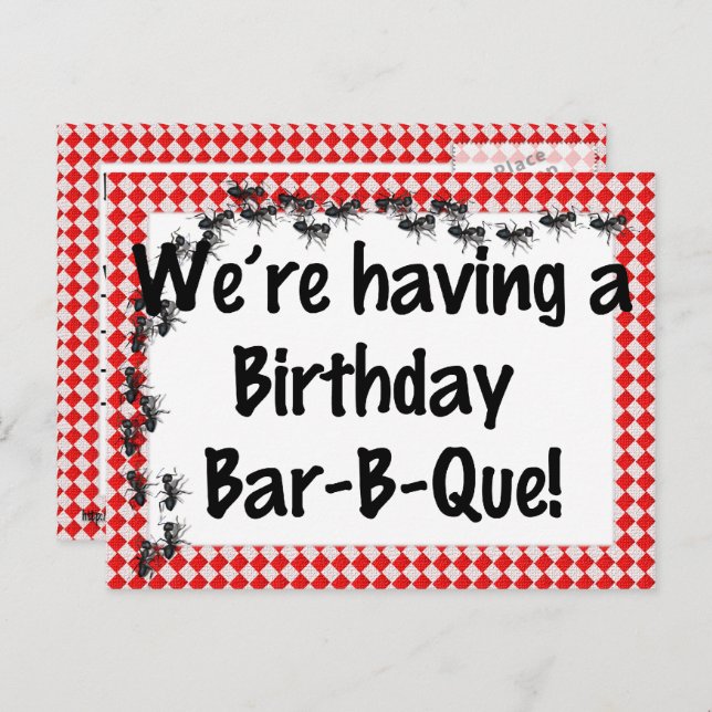 Summer Birthday BBQ Invitation (Front/Back)