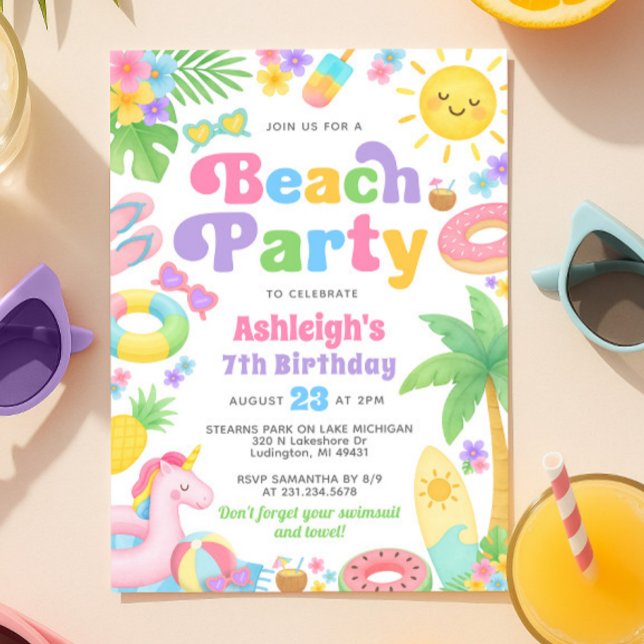 Summer Birthday Invitation - Fun in the Sun (Summer Birthday Invitation - Fun in the Sun)