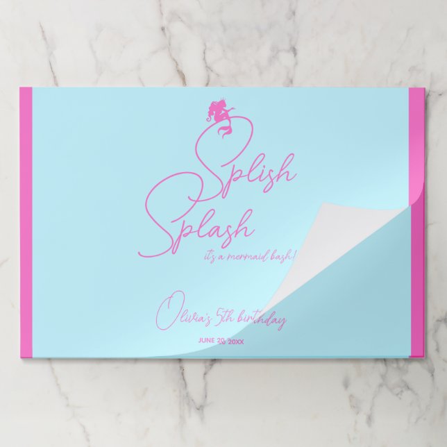 Summer Birthday Mermaid 25 Paper Placemat (Folded)