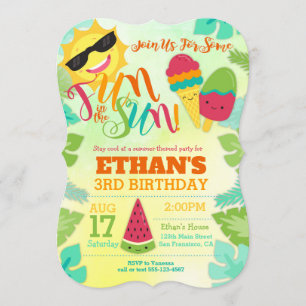 Summer Birthday Party Invitation - Pool / Tropical