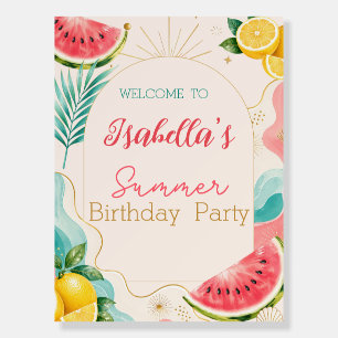 Summer Birthday Party Welcome Sign