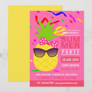 Summer Birthday Pineapple Invitation