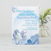 Summer Birthday Pool Party Invitation (Standing Front)