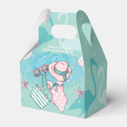 Summer Birthday Pool Party Personalized Favor Boxes