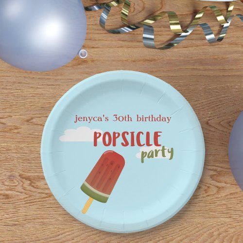 Summer Birthday Popsicle Party Paper Plates