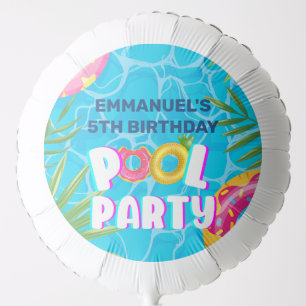 Summer Birthday Tropical Pool Party Custom Balloon