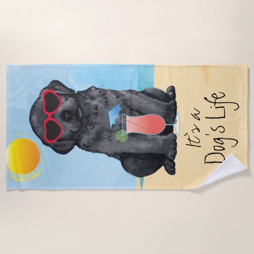 Summer Black Lab Beach Towel Zazzle