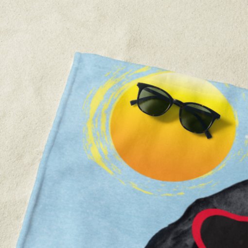 Summer Black Lab Beach Towel Zazzle