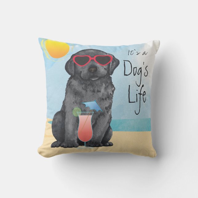 Summer Black Lab Outdoor Pillow (Front)