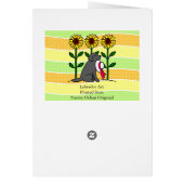 Summer Black Labrador with Sunflowers Cards (Back)