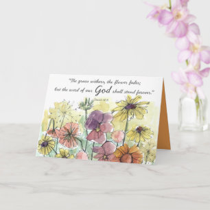 Summer Blessings Isaiah Scripture Garden Flowers Card