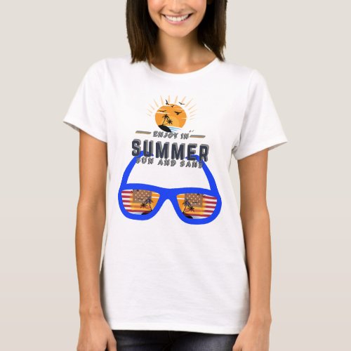 Summer Bliss Sun Sand and Stars T_Shirt