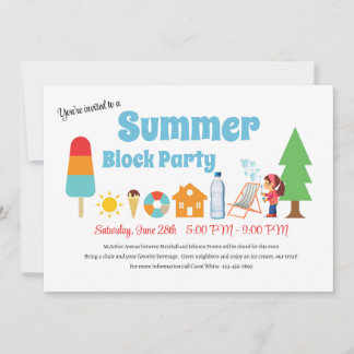 Summer Block Party Invitation