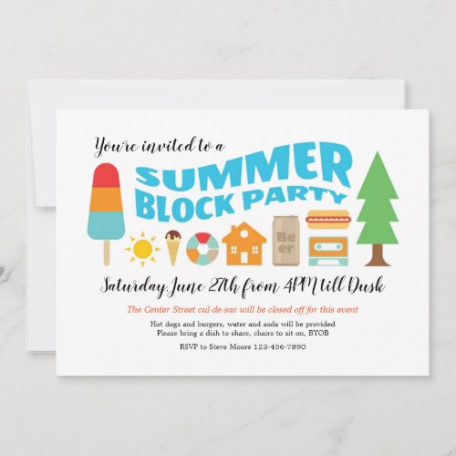 Summer Block Party Invitation