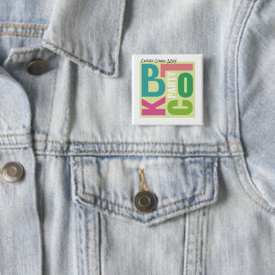Summer Block Party Retro Type Neighborhood Event Button