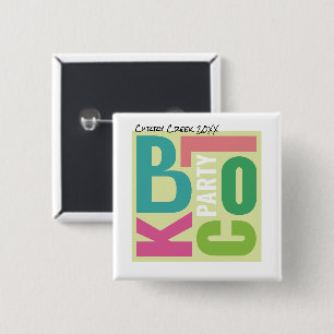 Summer Block Party Retro Type Neighborhood Event Button