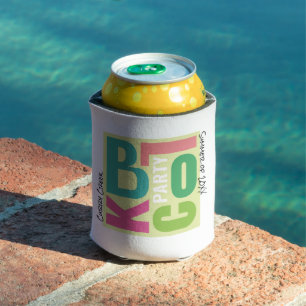 Summer Block Party Retro Type Neighborhood Event Can Cooler