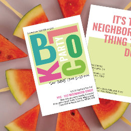 Summer Block Party Retro Type Neighborhood Event Flyer