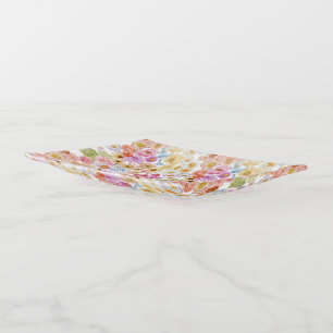 Summer Bloom Floral Butterfly Trinket Tray