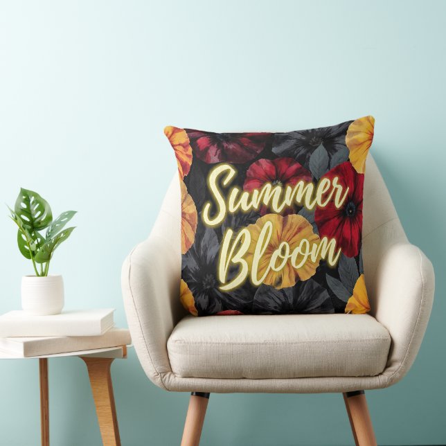 Summer Bloom Throw Pillow (Chair)