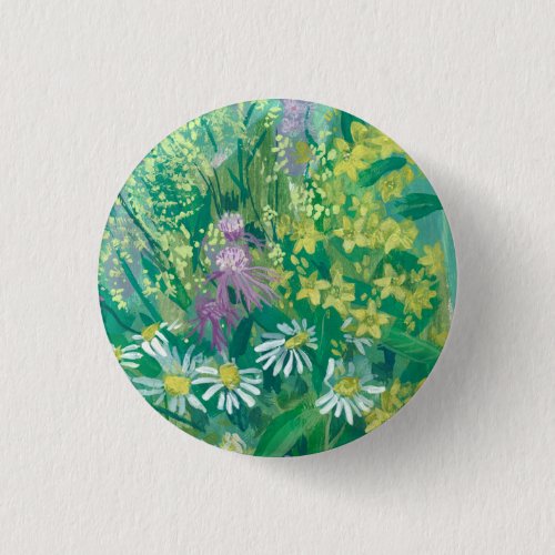 Summer Bloom Wildflowers Meadow Flowers Floral Art Button