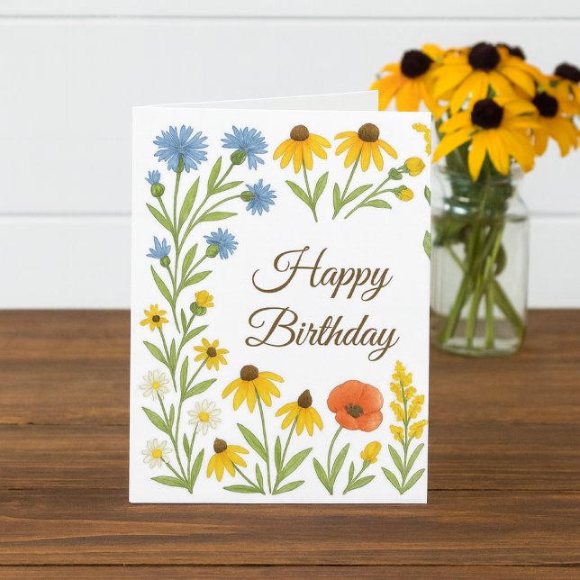 Summer Blooms Birthday Wishes  Card (Creator Uploaded)